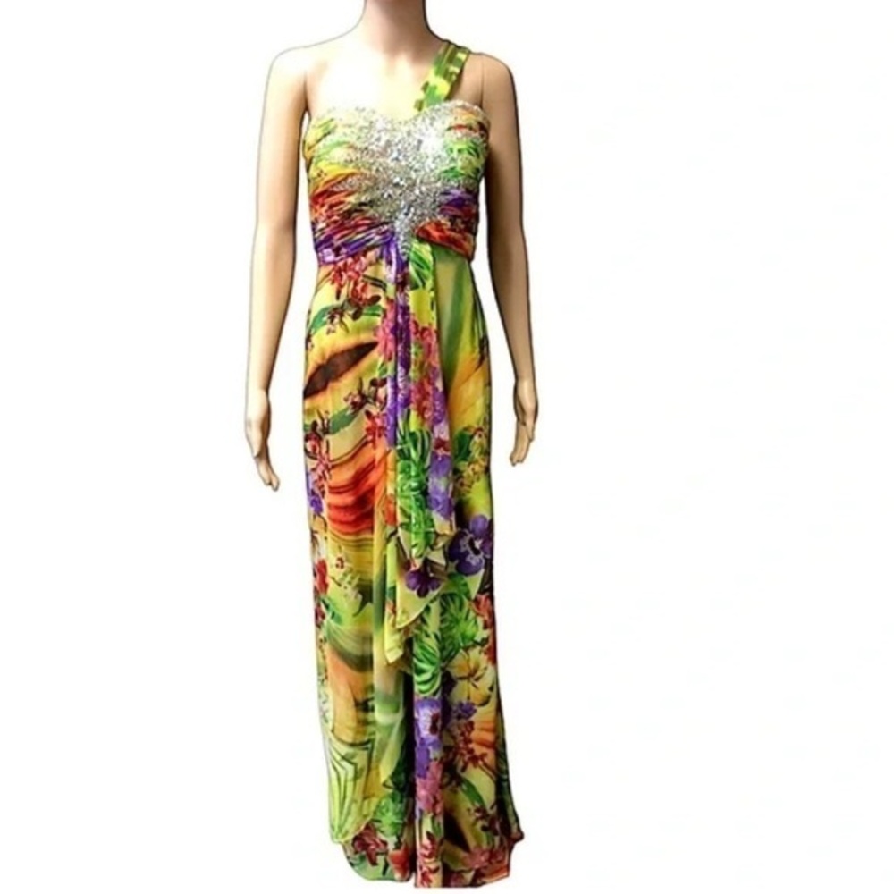 Amazing Cache One Shoulder orchid vibrant for Prom cocktail formal y2k vintage